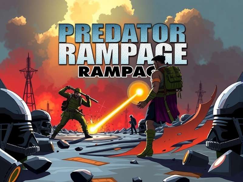 Predator Rampage Official Cover Art Predator Rampage game cover featuring Indian post-apocalyptic scene