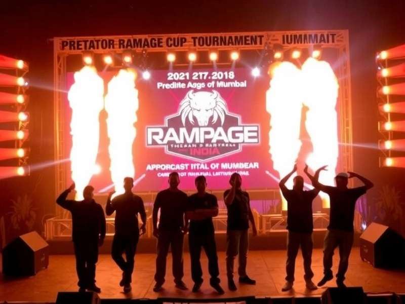 Predator Rampage India Cup 2024 Finals Predator Rampage India Cup tournament finals with players on stage in Mumbai